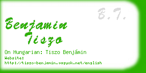 benjamin tiszo business card